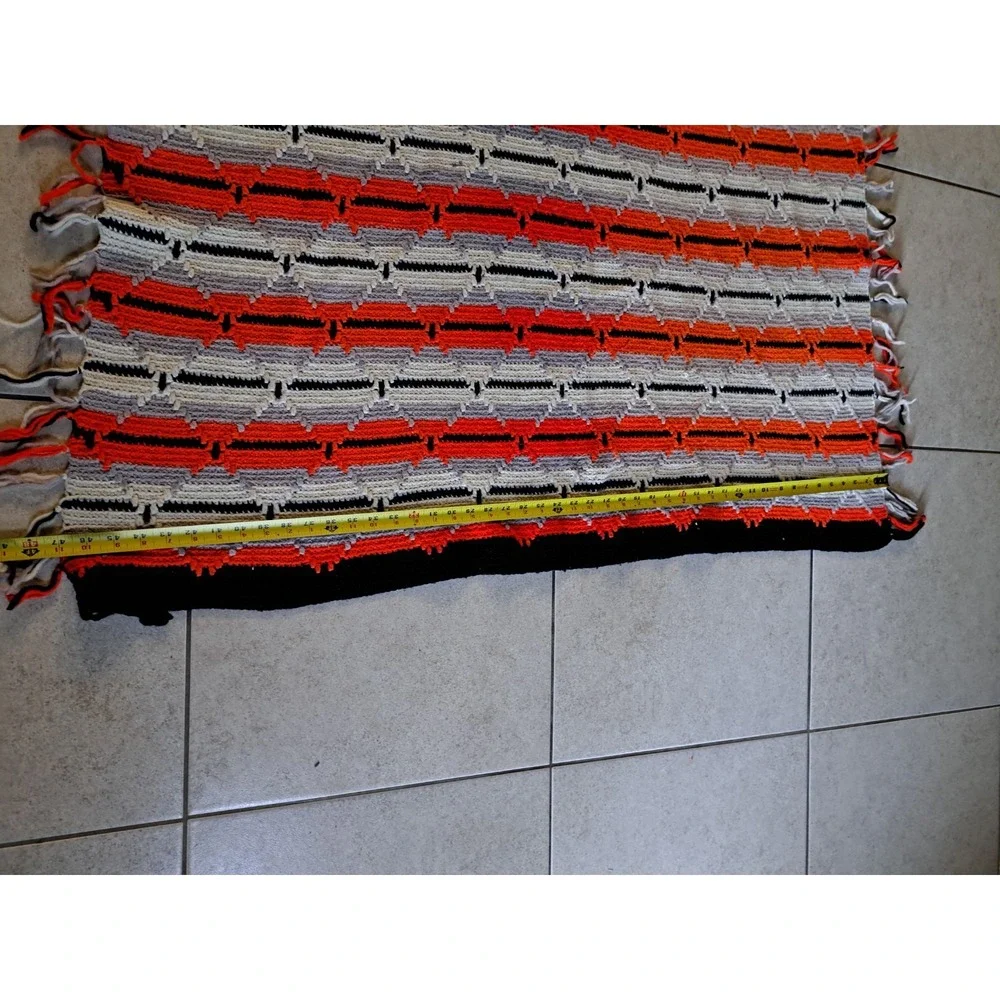 Vintage Handmade Crochet Rectangle Afghan Blanket Throw‎ 84 X 47
